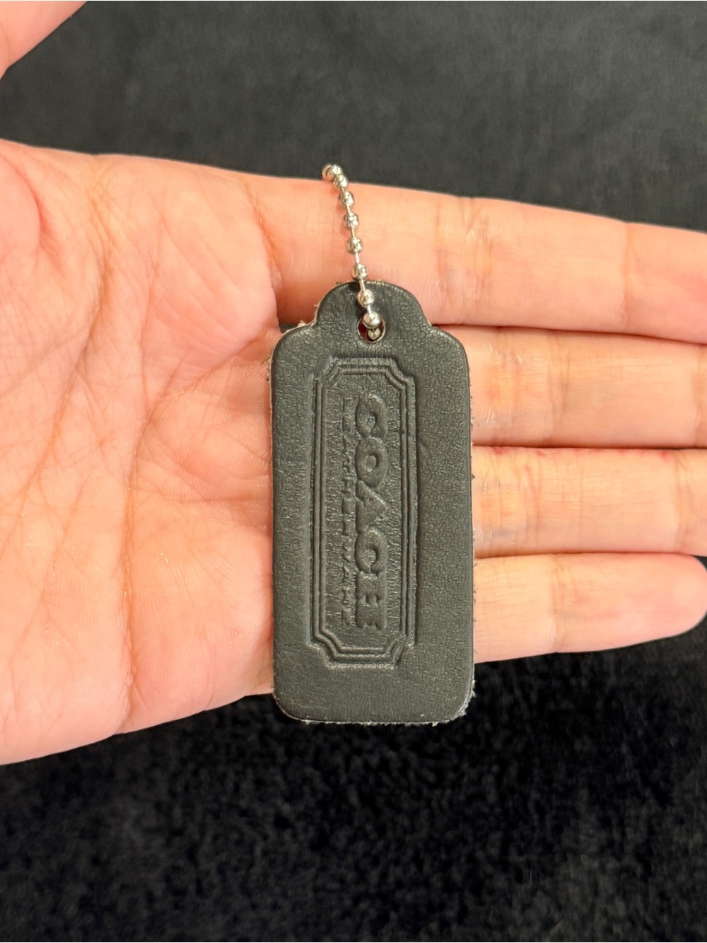 2.25" Medium Vintage Coach Leather Key Fob Bag Charm Keychain Hang Tag/Hangtag
